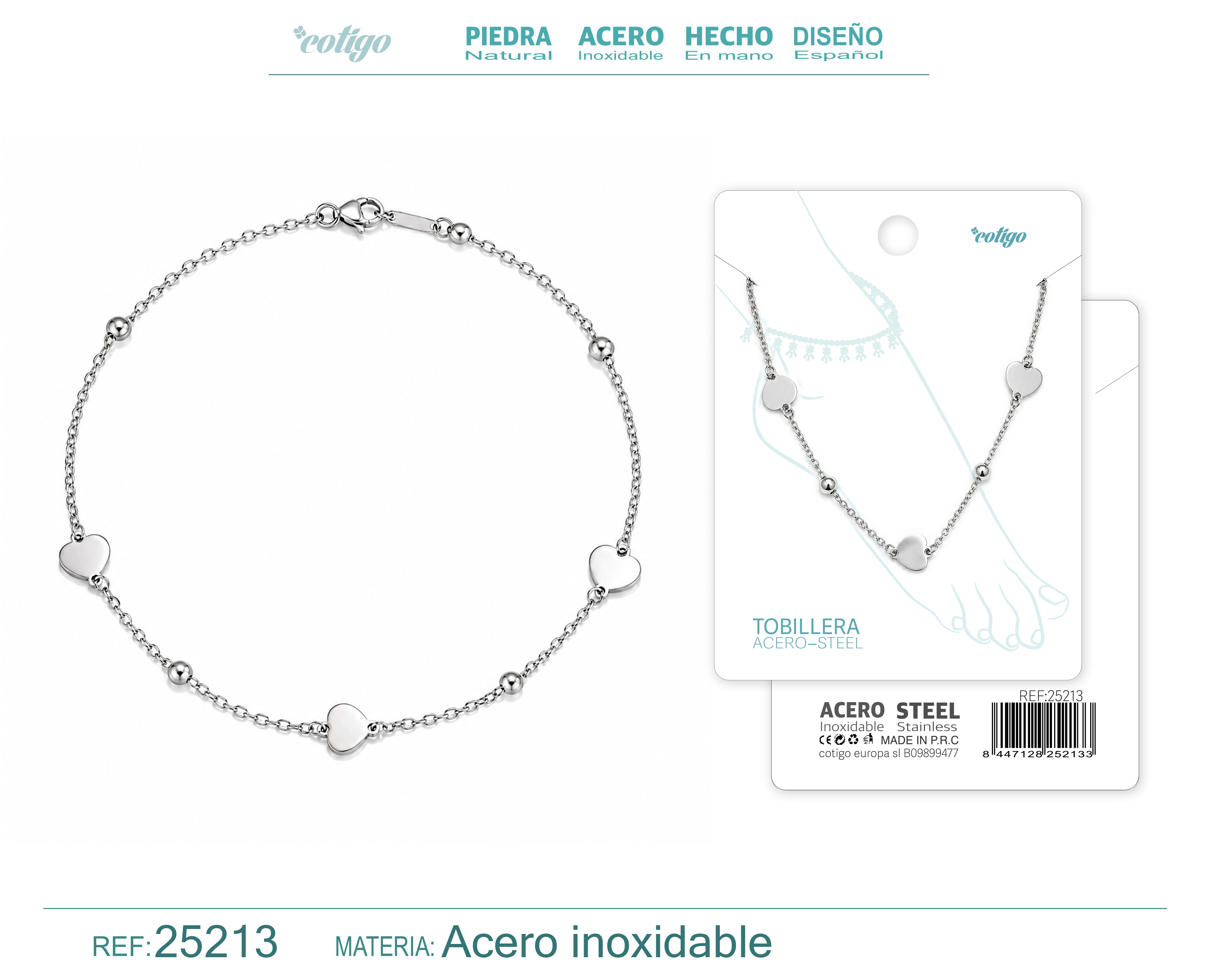 Tobillera Acero Inoxidable