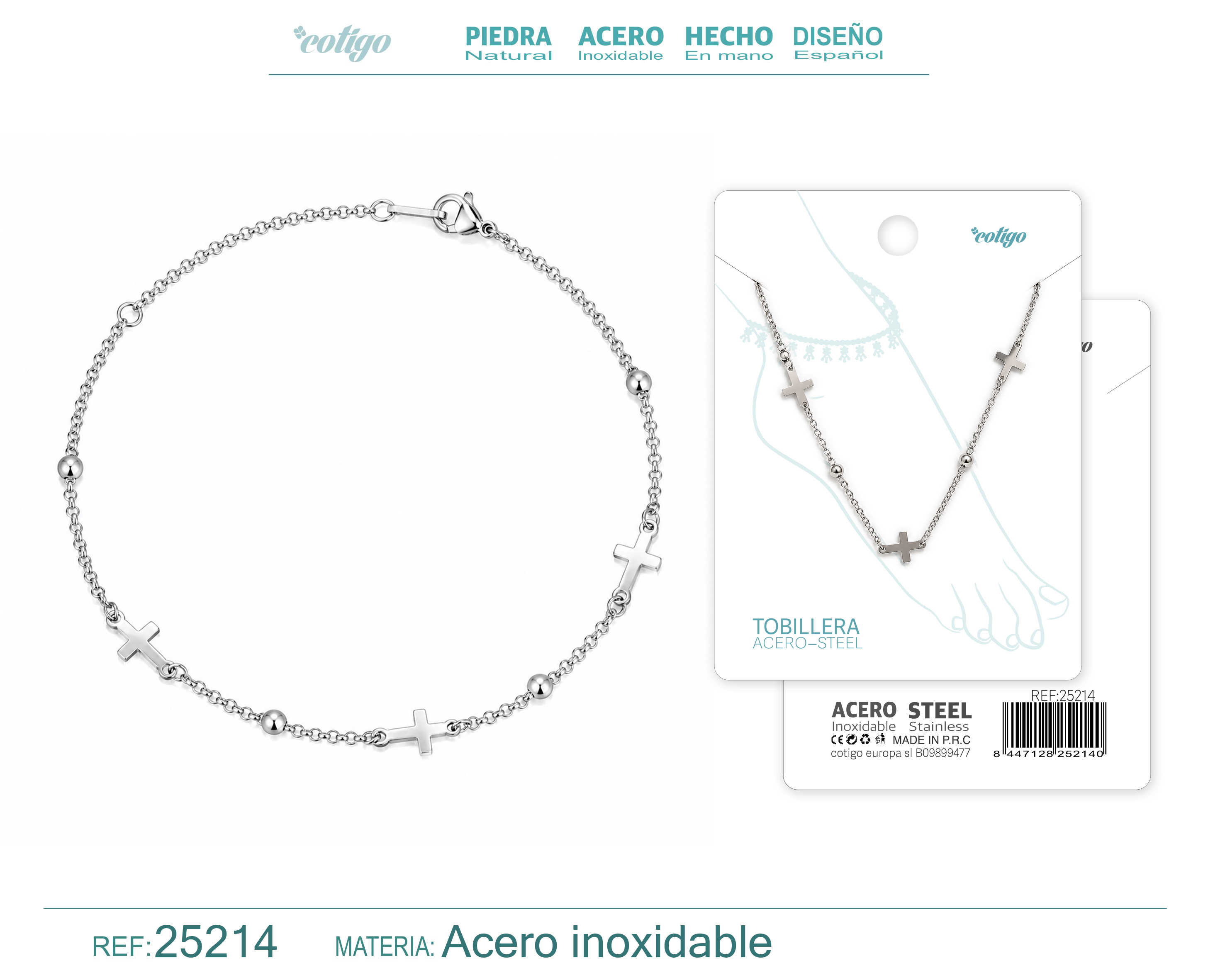 Tobillera Acero Inoxidable