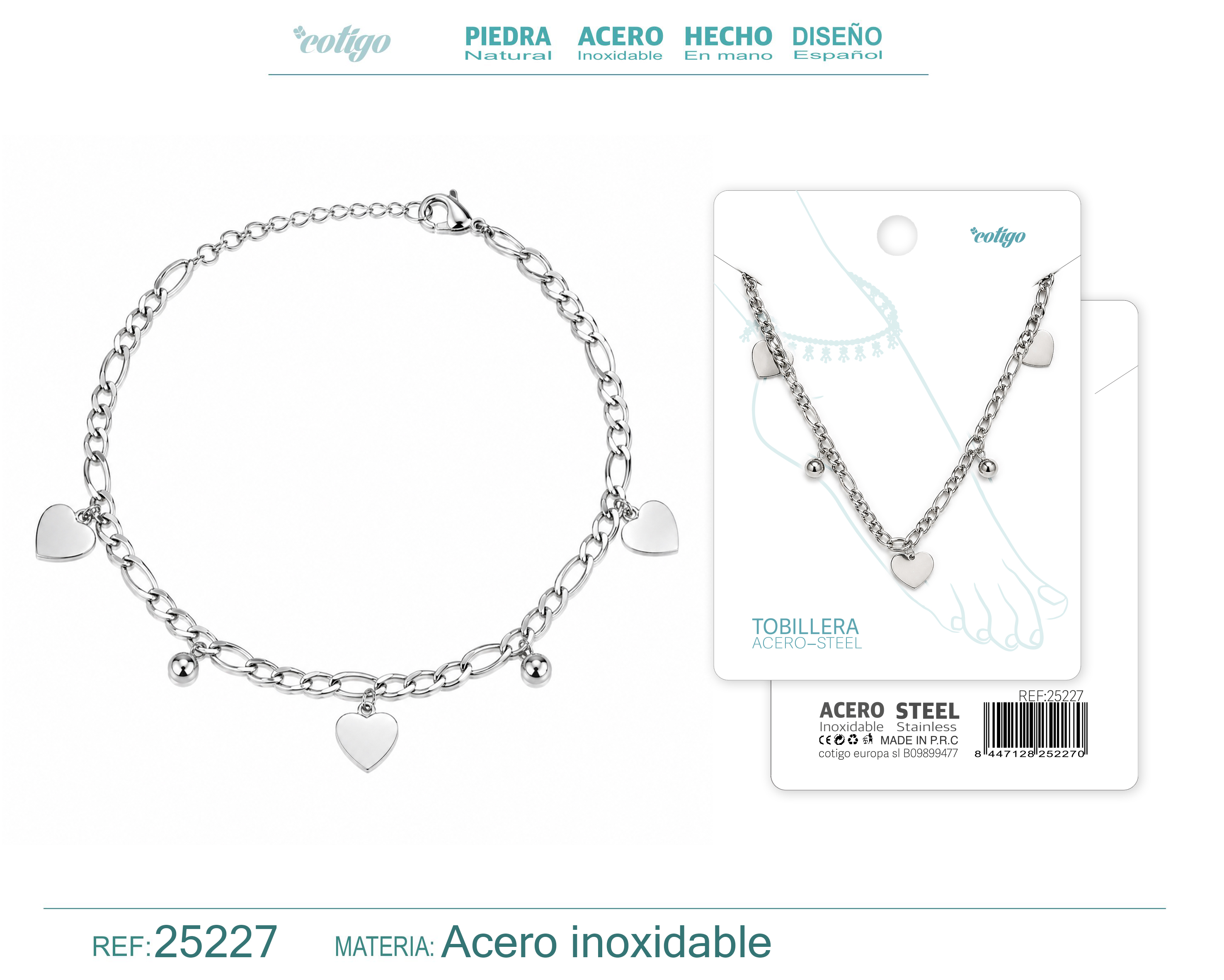 Tobillera Acero Inoxidable