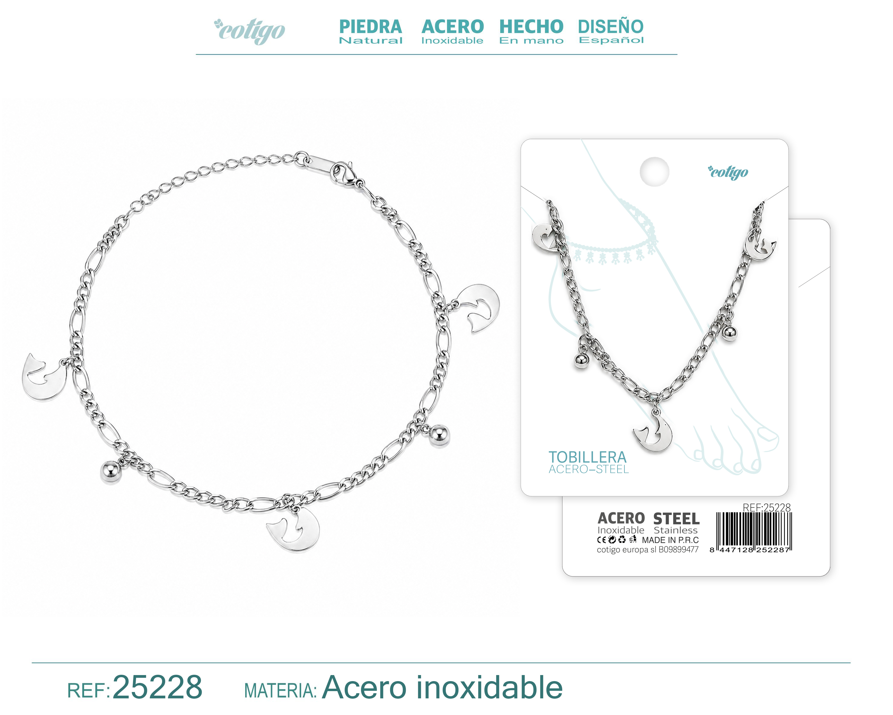 Tobillera Acero Inoxidable