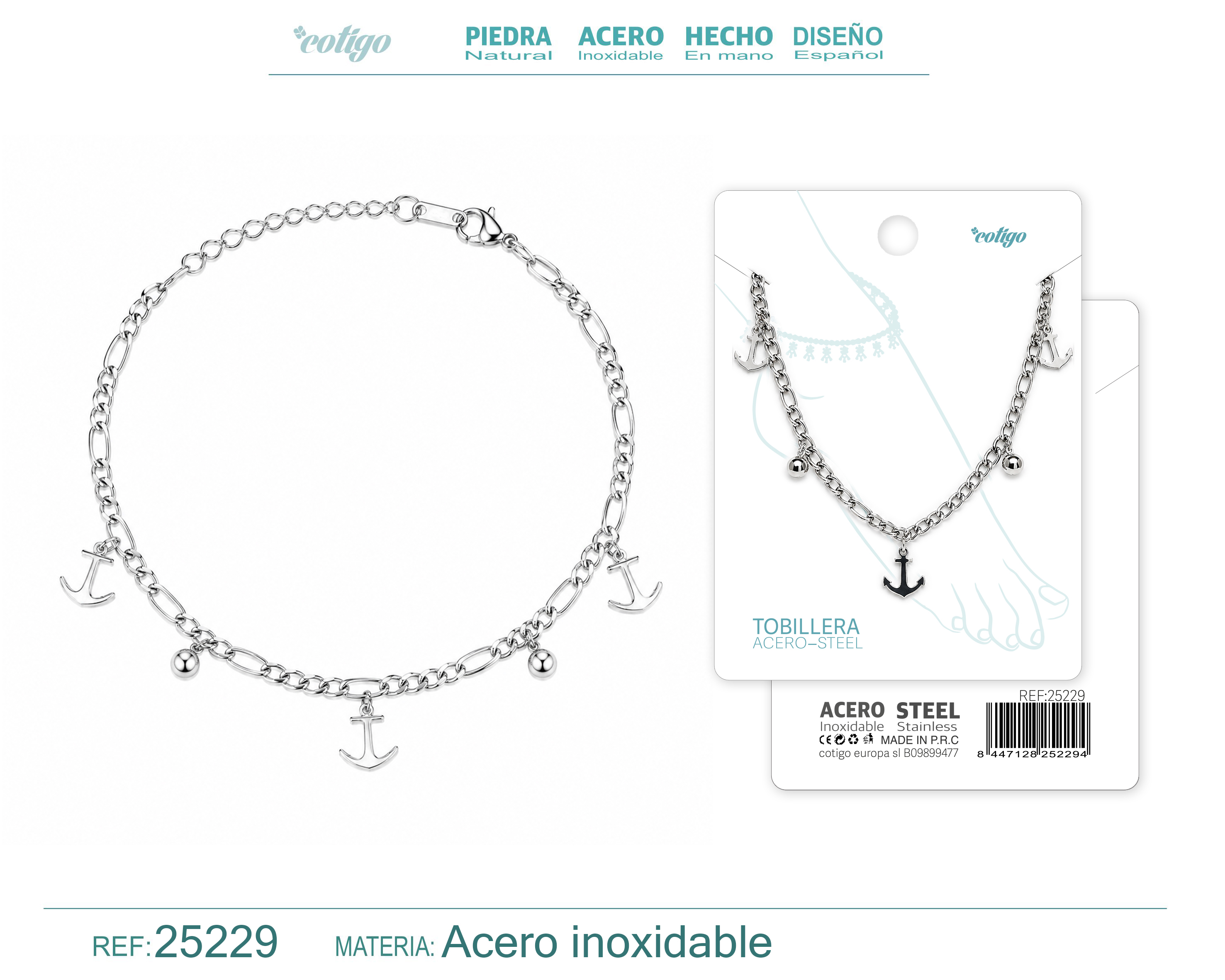 Tobillera Acero Inoxidable
