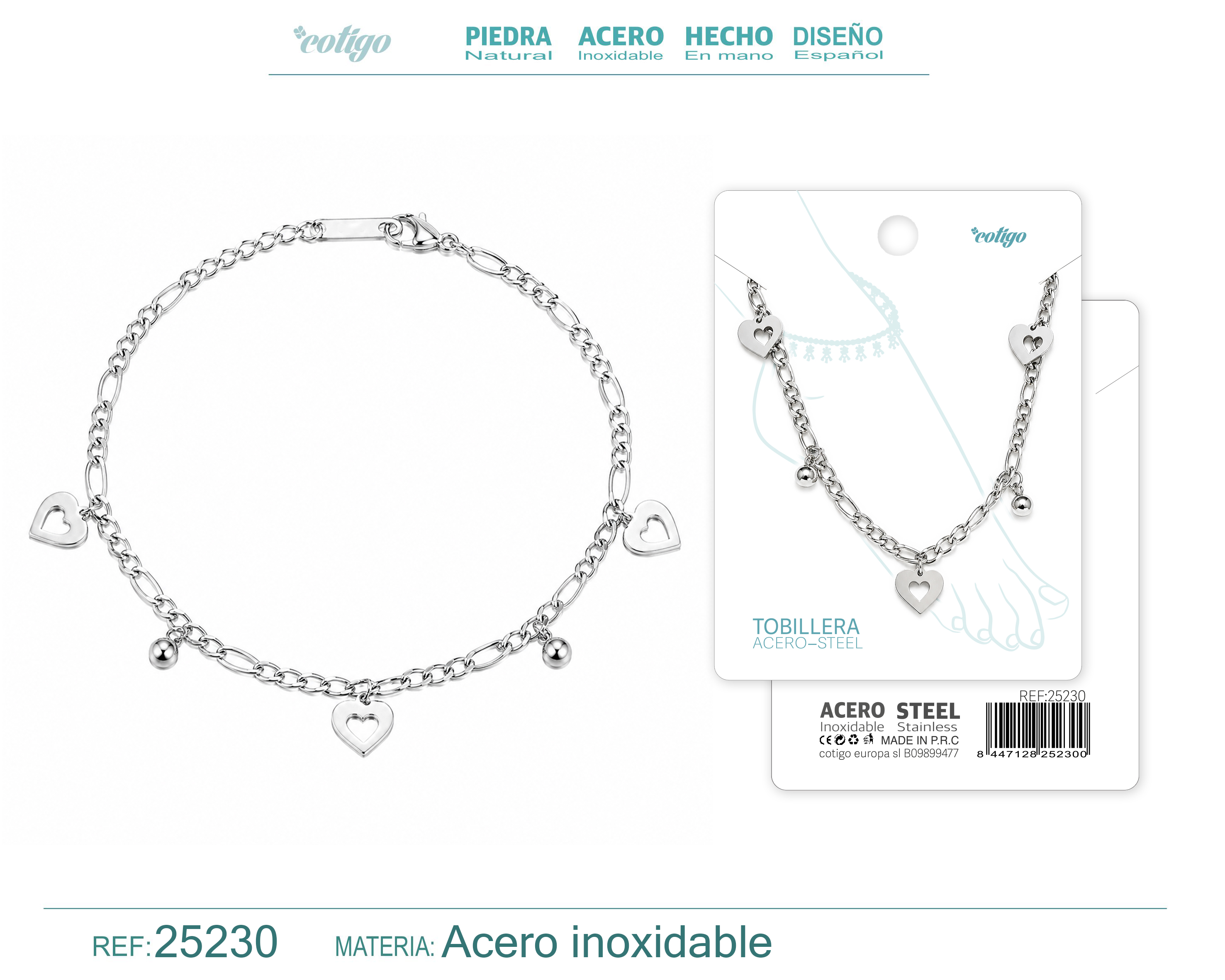 Tobillera Acero Inoxidable