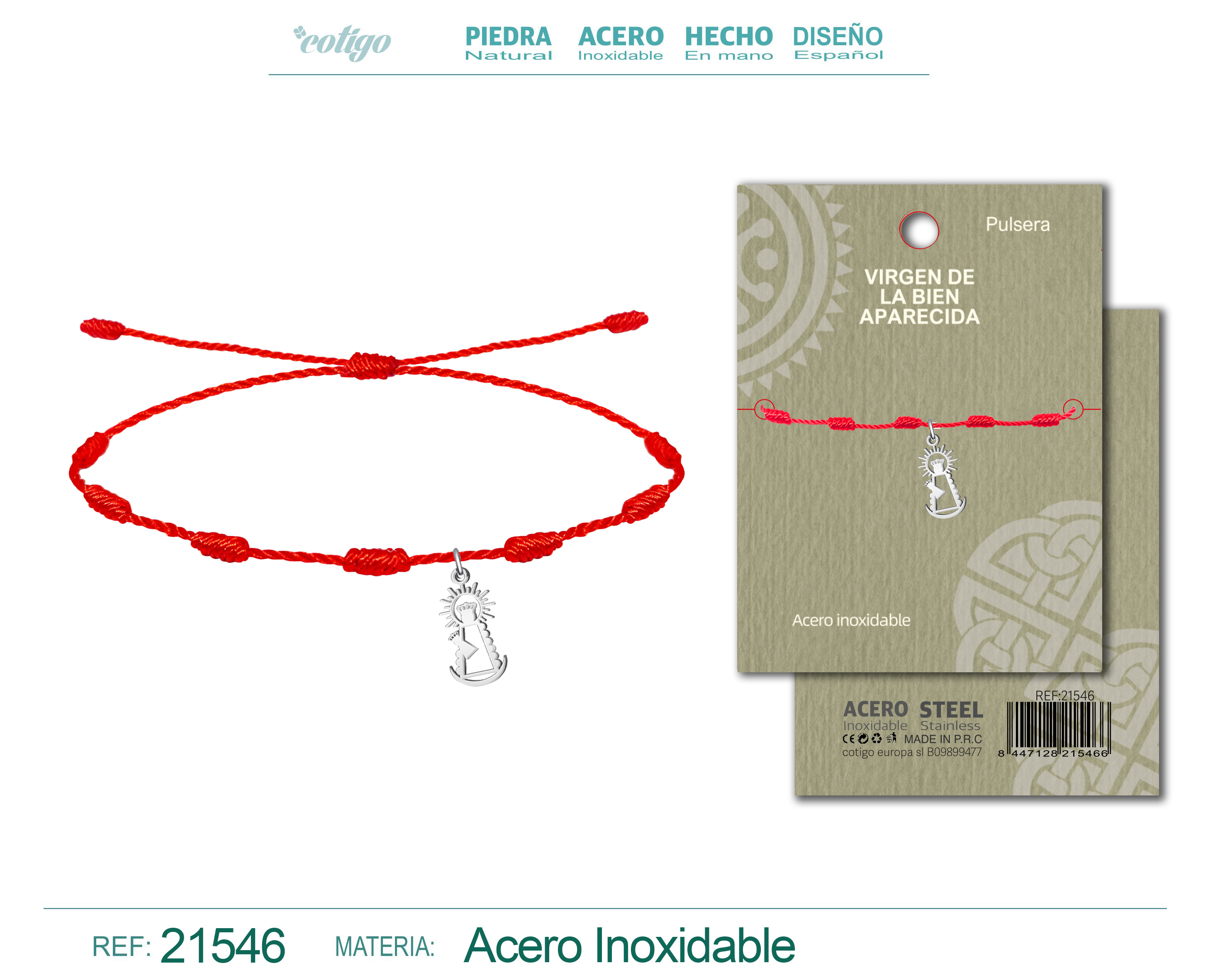 Pulsera 7 nudos con Virgen de la Bien Aparecida