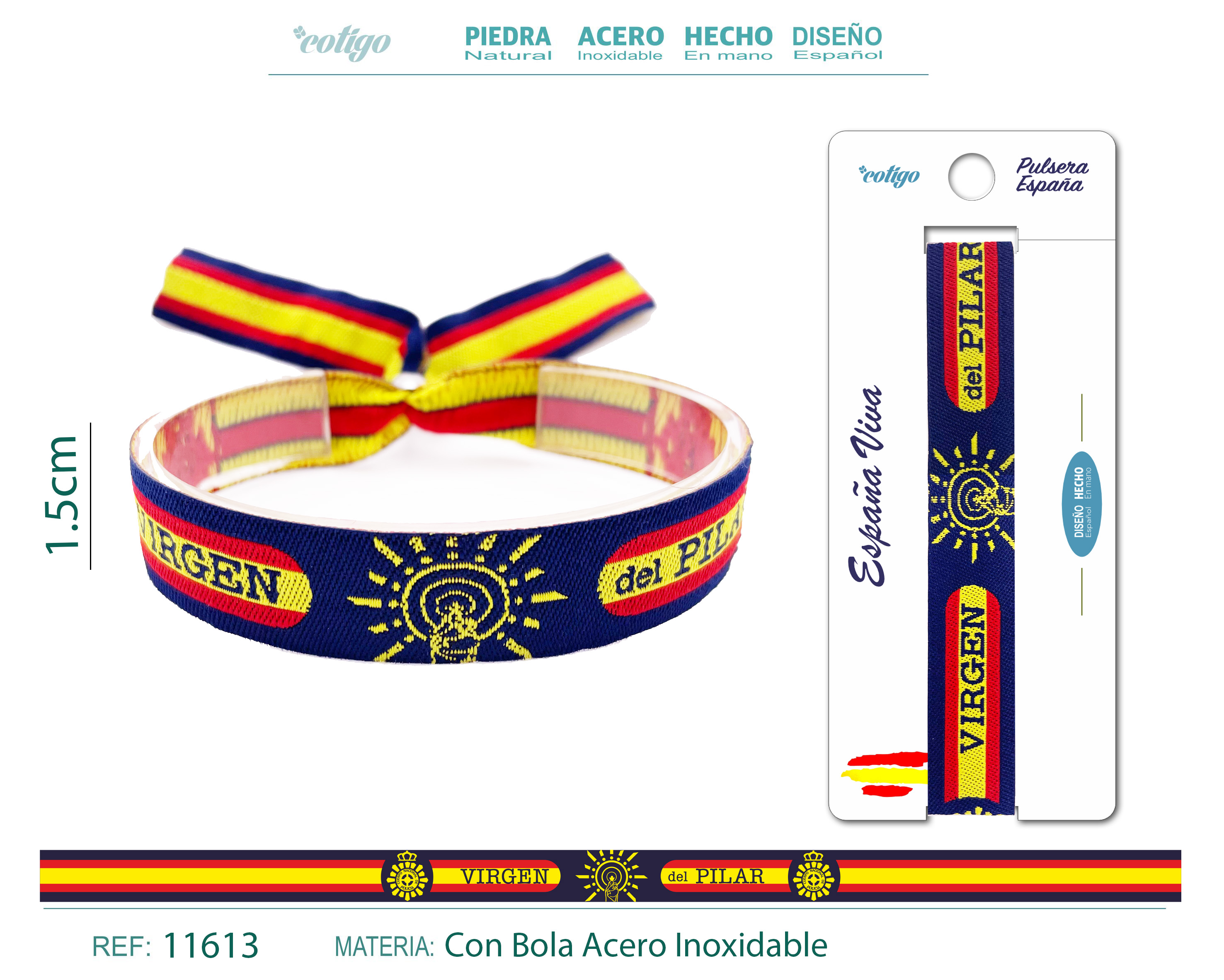 Pulsera Virgen pilar Tejido-Policia nacional
