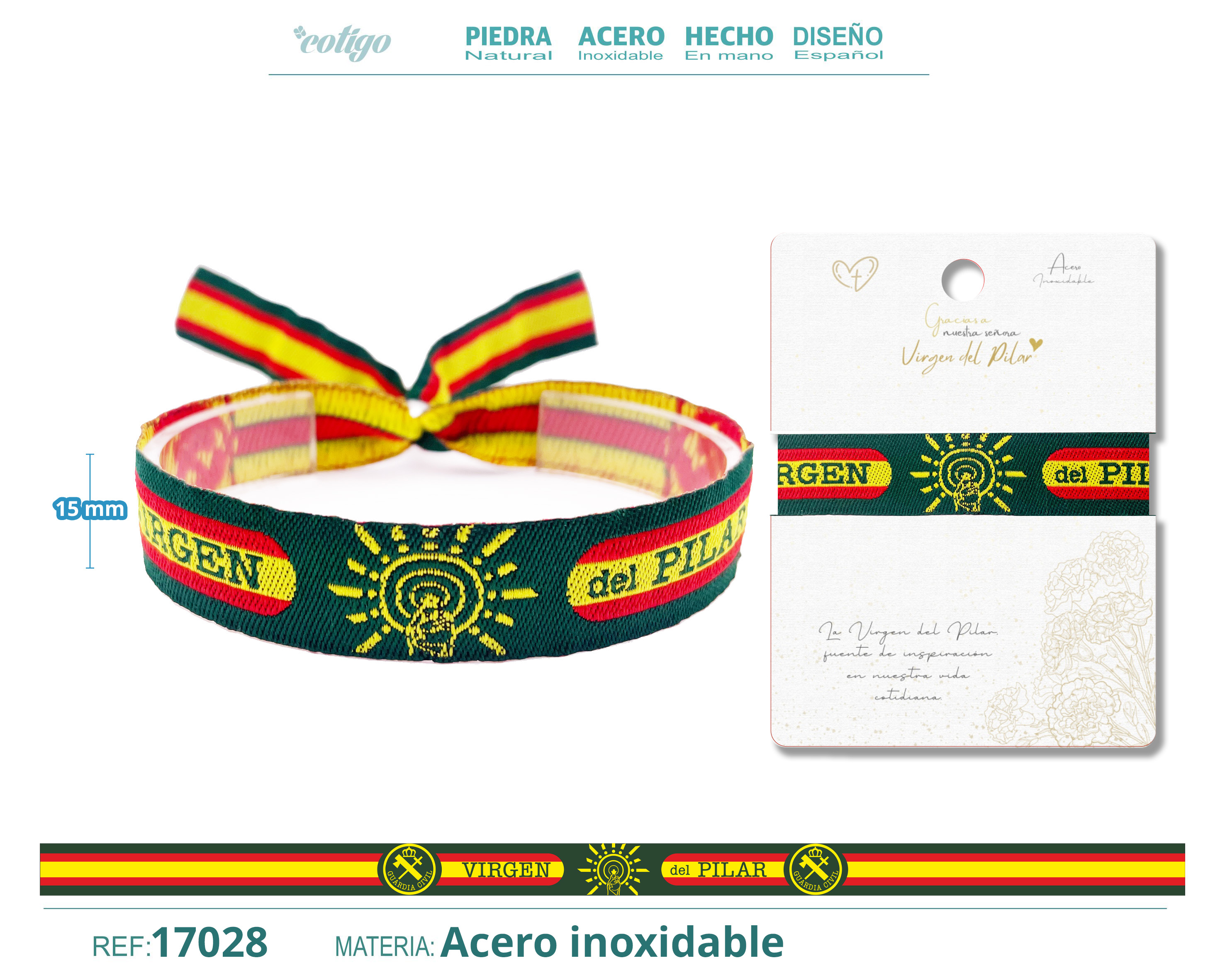 PULSERA VIRGEN PILAR TEJIDO-GUARDIA CIVIL