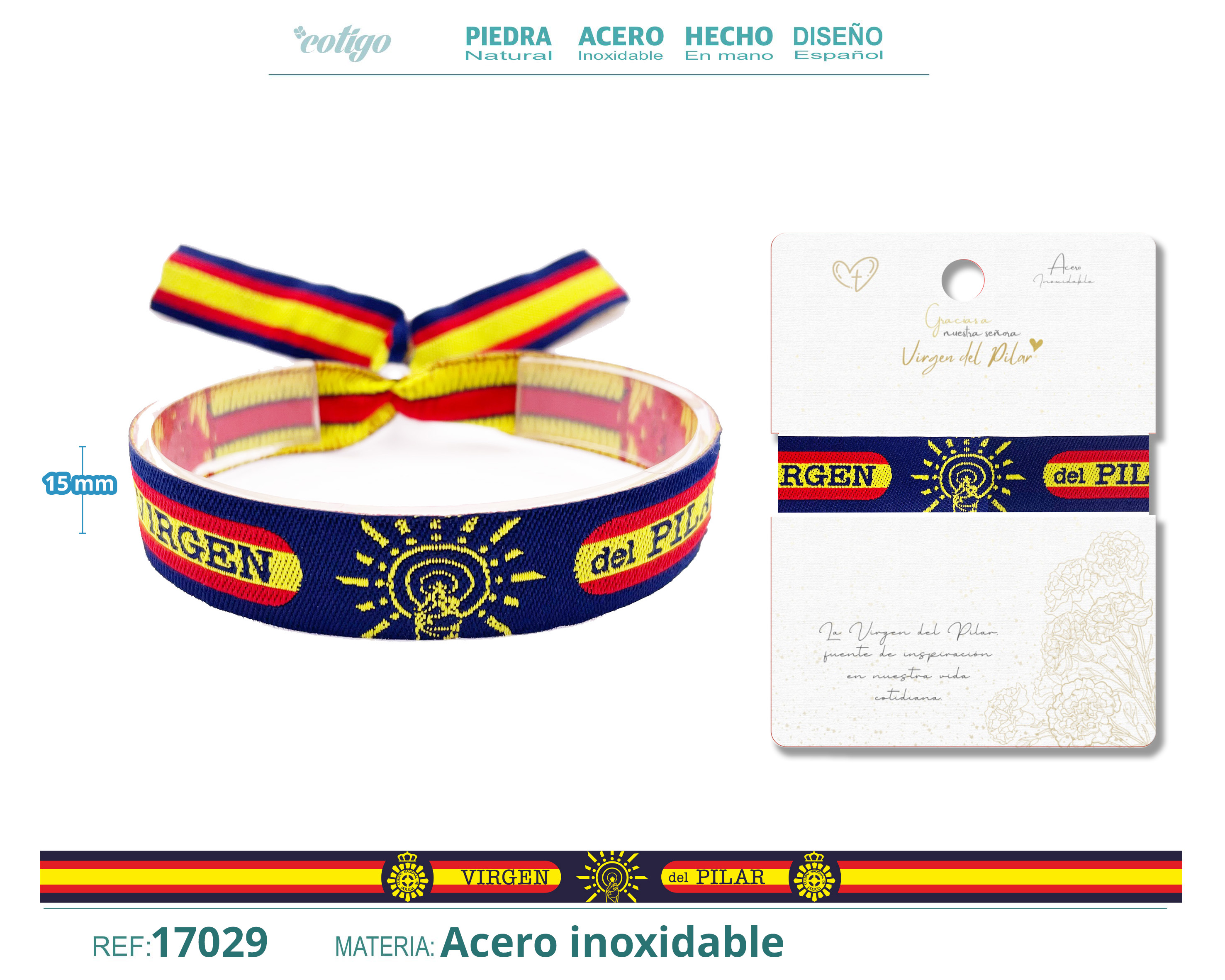 PULSERA VIRGEN PILAR TEJIDO-PLICIA NACIONAL