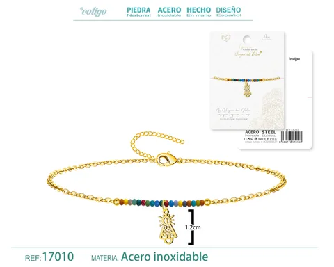 PULSERA VIRGEN DE PILAR ACERO DORADO