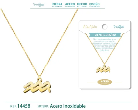 COLLAR ZODIACO AQUARIUS COLOR DORADO
