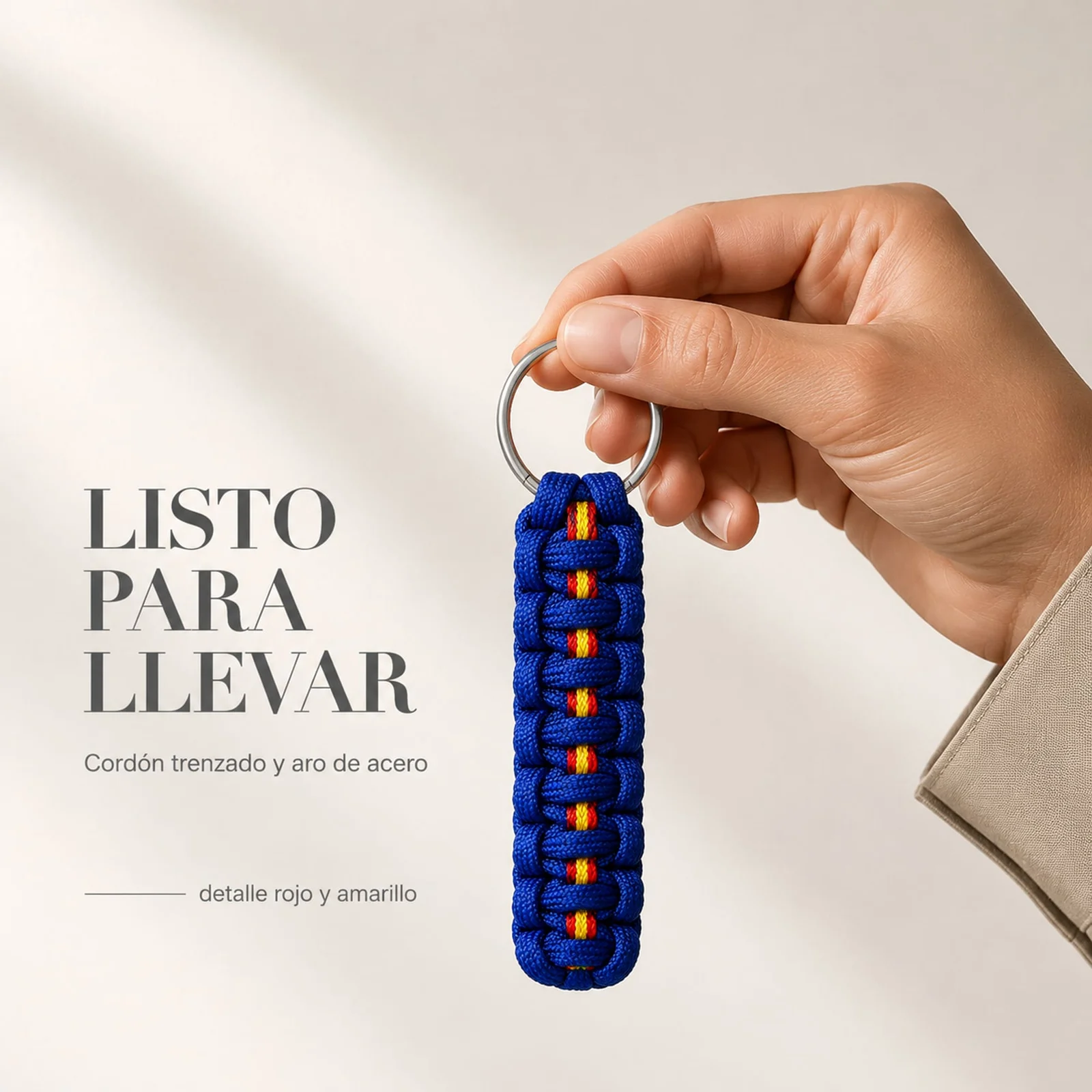 LLAVERO CUERDA CON ARO ACERO