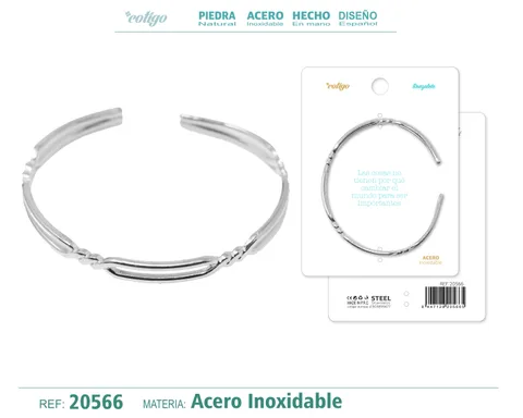 BRAZALETE ACERO COLOR PLATEADO