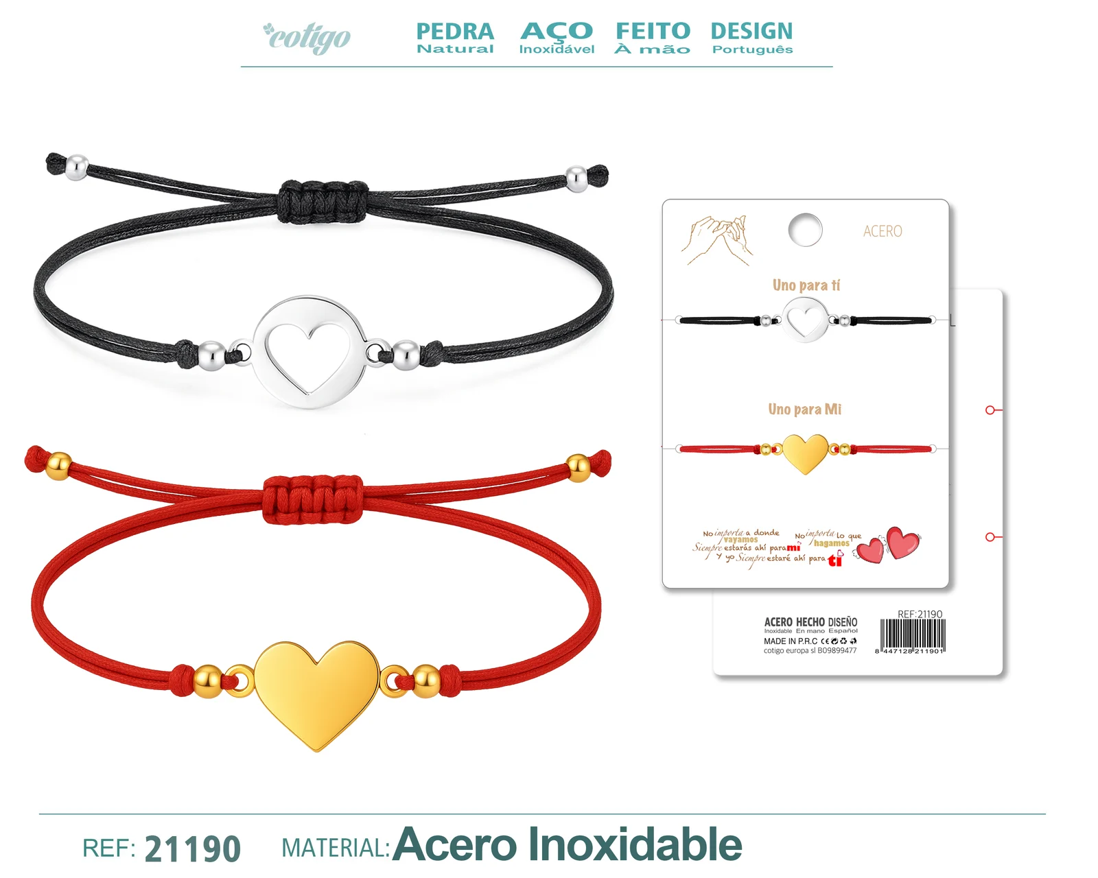 PULSERA CORAZON PLATEADO HILO NEGRO