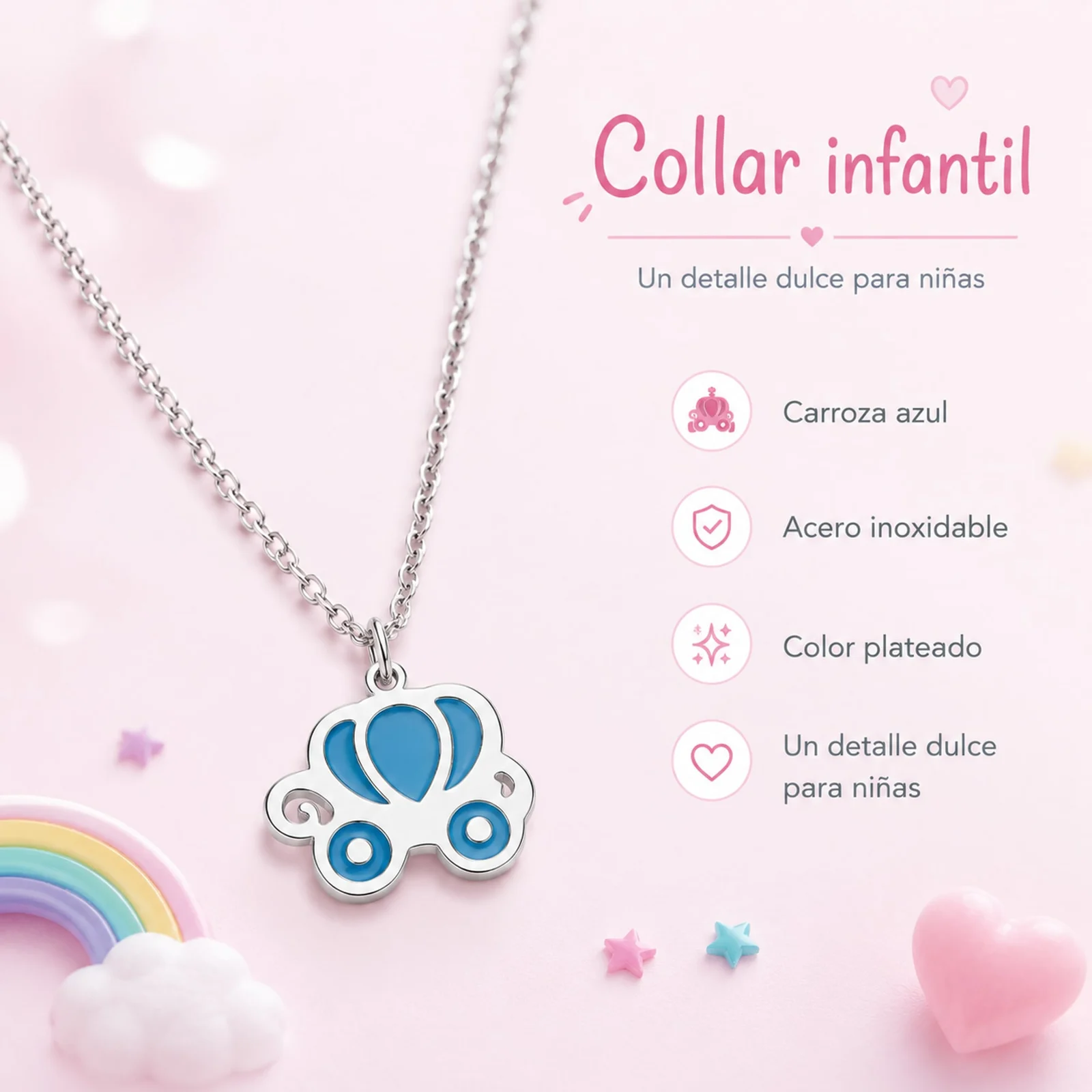 COLLAR NIÑA ACERO COLOR PLATEADO