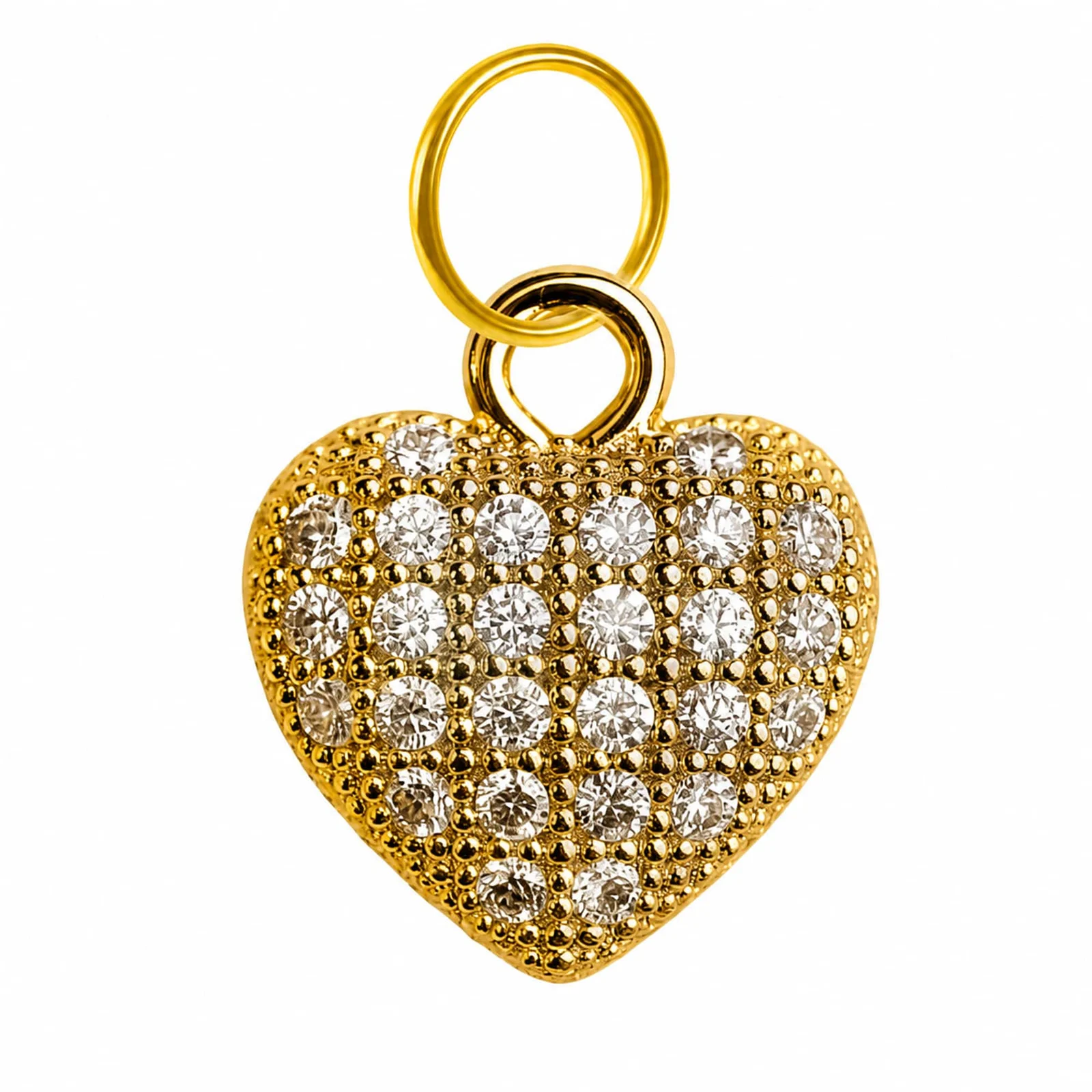 CHARM DE COBRE CHAPADO ORO 14K CON CIRCONITA