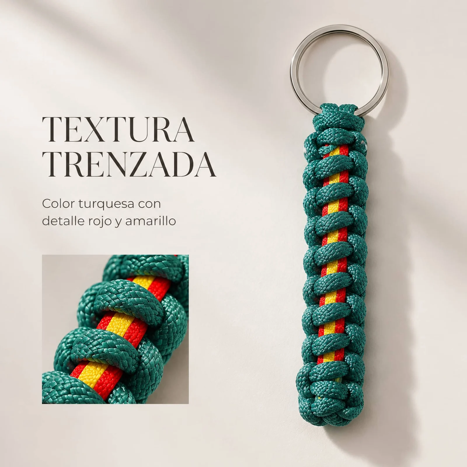 LLAVERO CUERDA CON ARO ACERO