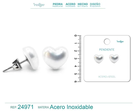 PENDIENTE DE PERLA CON ACCESORIO ACERO