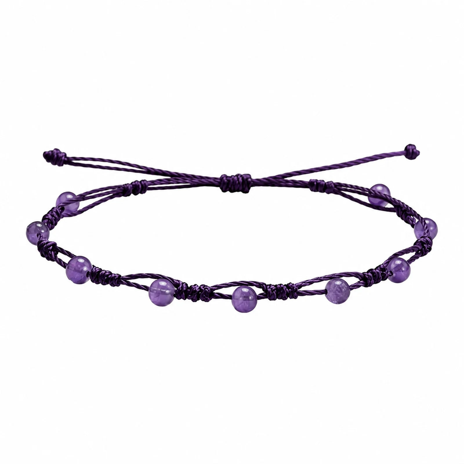 PULSERA HILO ENCERADO CON AMATISTA