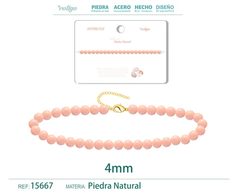 PULSERA AVENTURINA ROSA 4MM