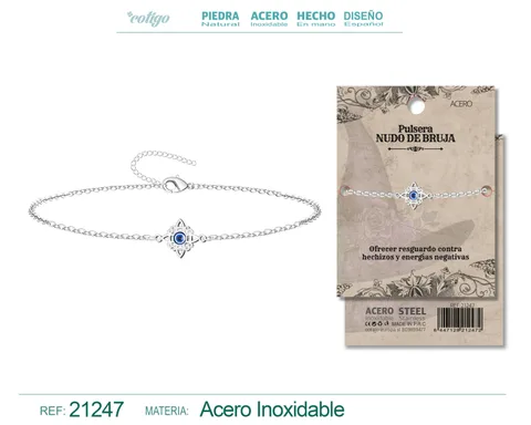 PULSERA NUDO BRUJA ACERO PLATEADO