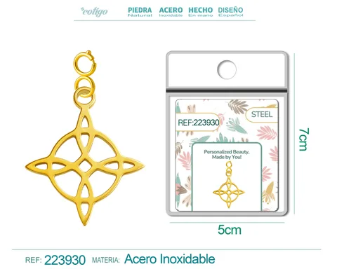 CHARM ACERO INOXIDABLE COLOR DORADO -CON CIERRE