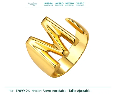 ANILLO ACERO LETRA