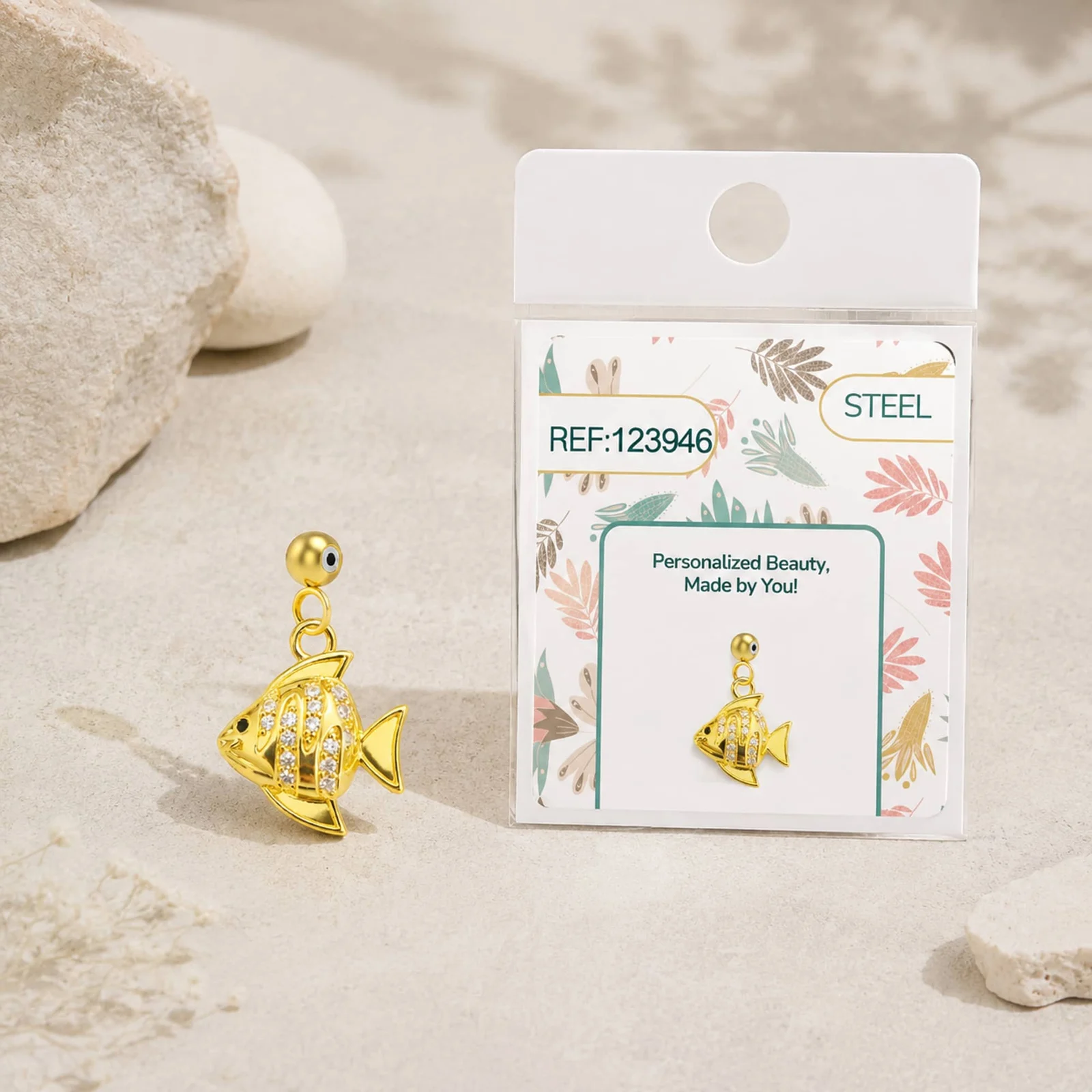 CHARM DE COBRE CHAPADO ORO 14K CON CIRCONITA-CON BOLA DE GOMA
