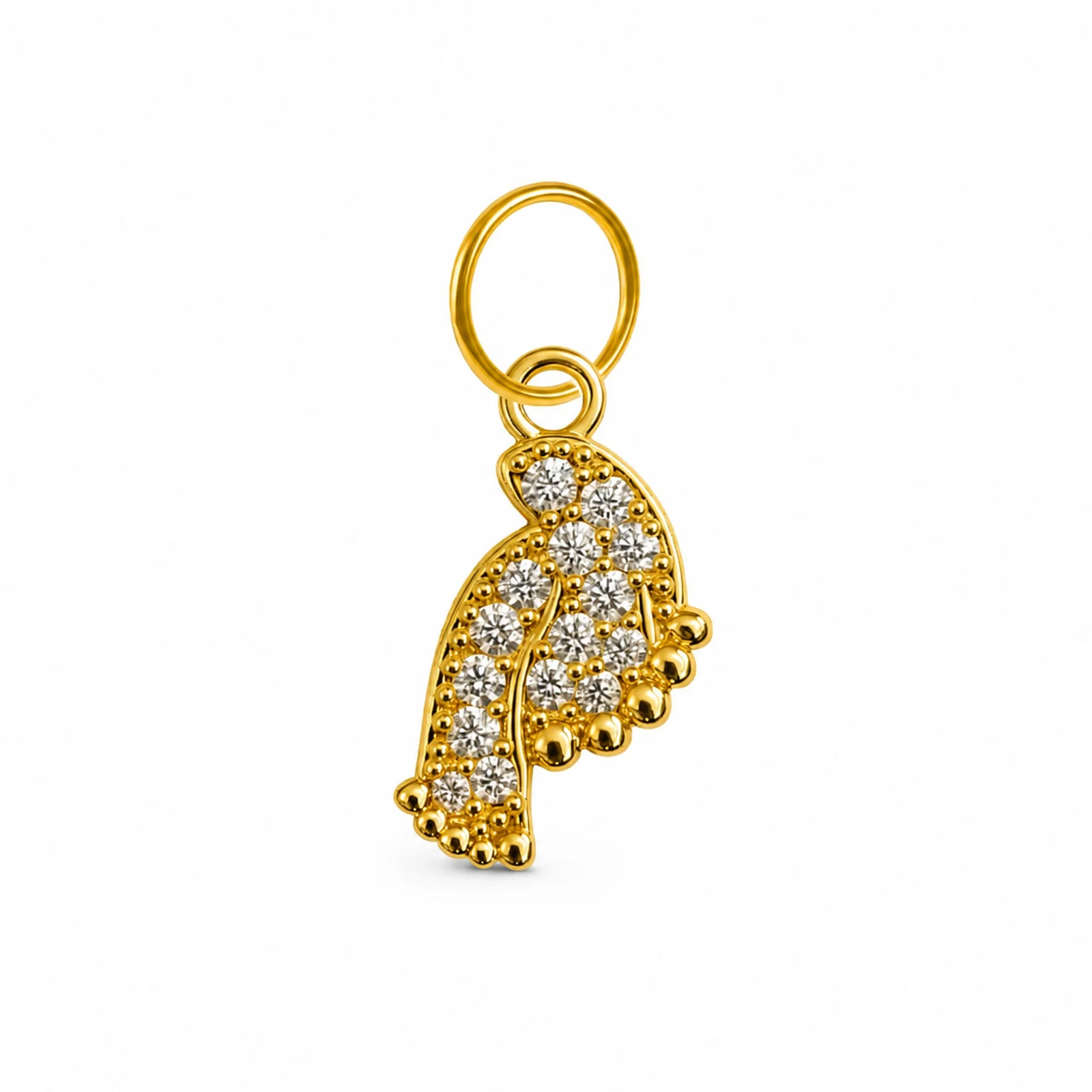 CHARM DE COBRE CHAPADO ORO 14K CON CIRCONITA