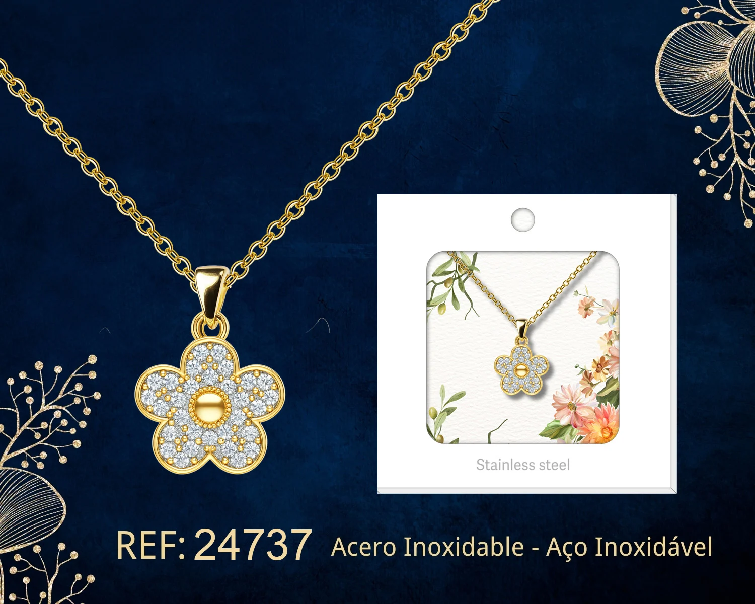 COLGANTE CHAPADO ORO 14K CON CIRCONITA