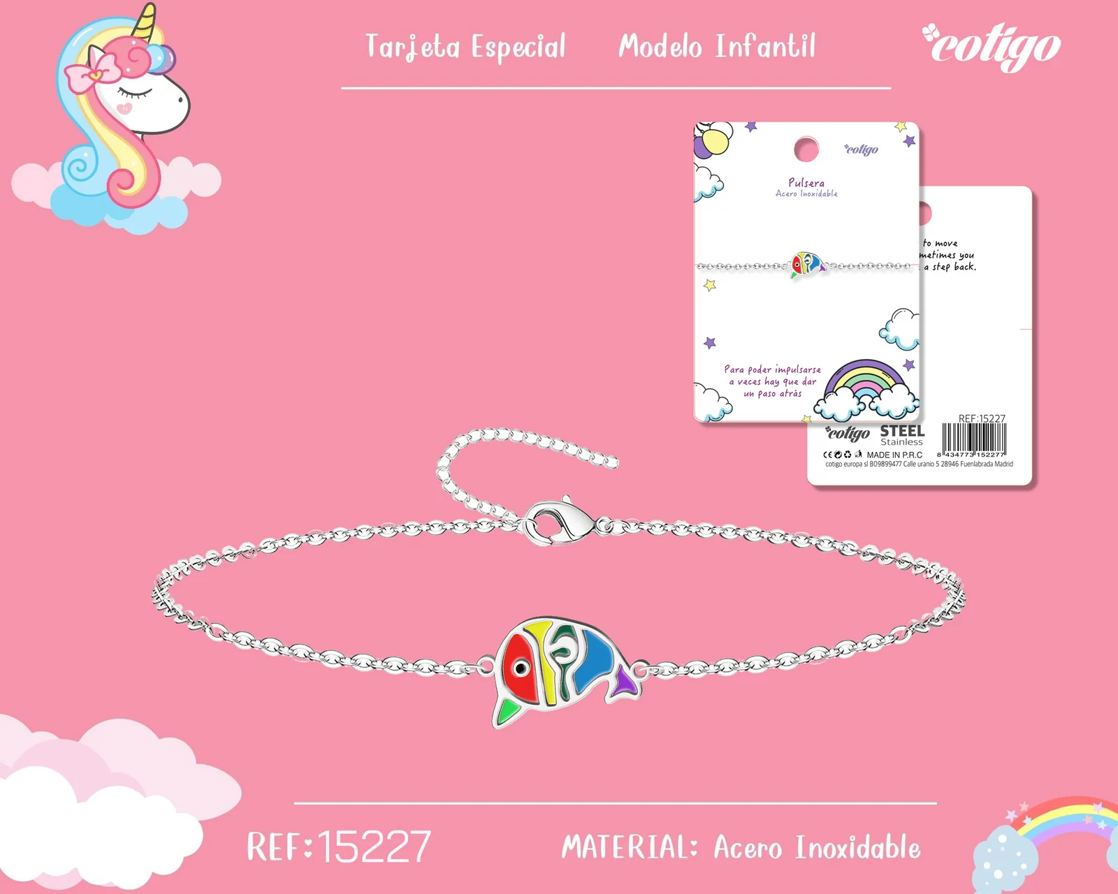 PULSERA DE NIÑA ACERO COLOR PLATEADO