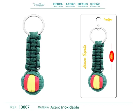 LLAVERO BOLA DE CUERDA CON ARO ACERO