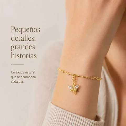 CHARM DE COBRE CHAPADO A ORO 14K CON CIRCONITA-CON CIERRE