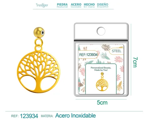 CHARM ACERO INOXIDABLE COLOR DORADO -CON BOLA DE GOMA