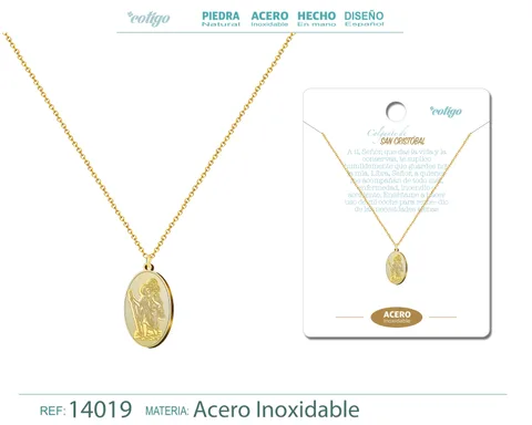 COLGANTE ACERO SAN CRISTOBAL COLOR DORADO
