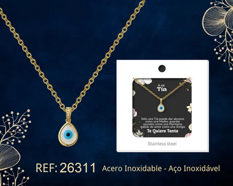 Collar Acero con Circonita para Regalar a  TÍA