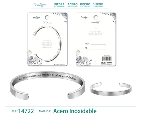 BRAZALETE ACERO CON MENSAJE ESPAÑOL