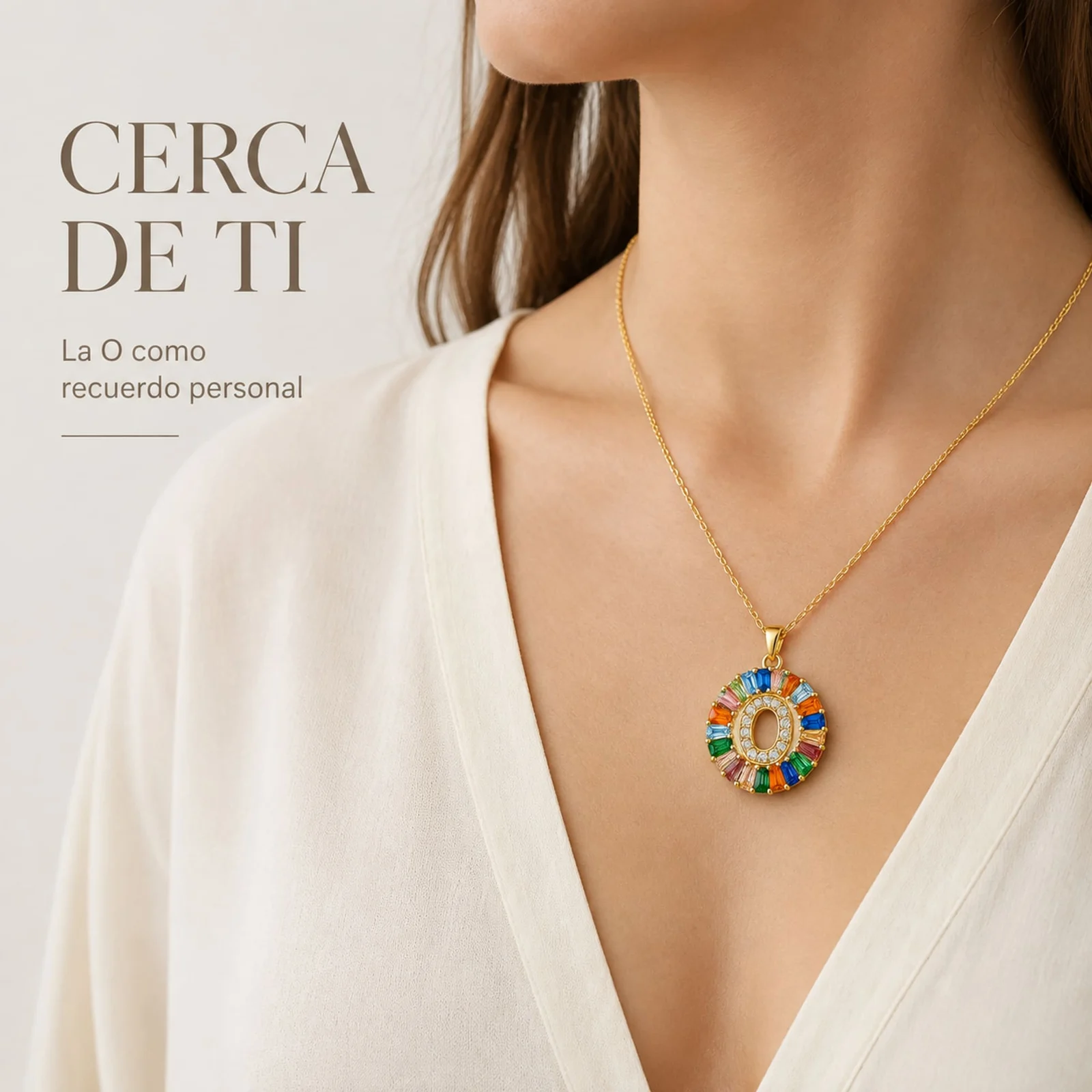 COLGANTE LETRA O CHAPADO ORO 14K CON CIRCONITA