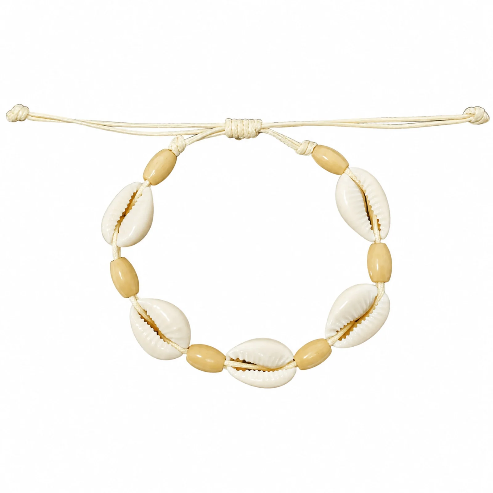 PULSERA HILO ENCERADO DE CONCHA