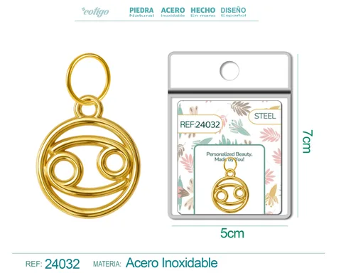 CHARM DE ZODÍACO CÂNCER ACERO COLOR DORADO