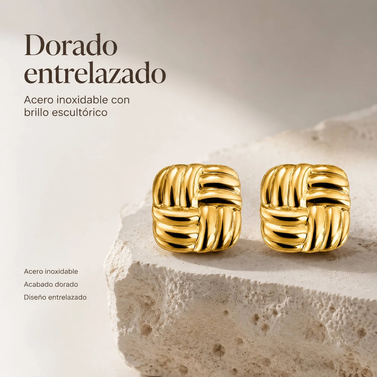 Pendiente Acero Inoxidable color Dorado