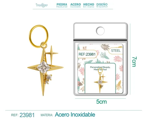 CHARM DE COBRE CHAPADO ORO 14K CON CIRCONITA
