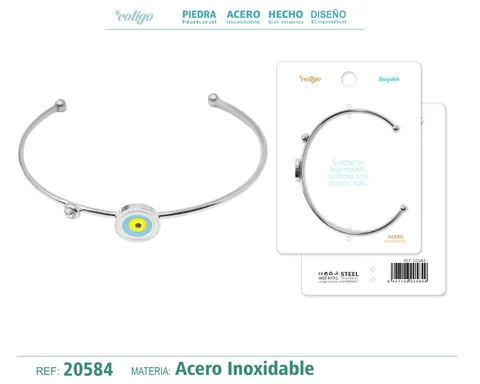 BRAZALETE ACERO COLOR PLATEADO