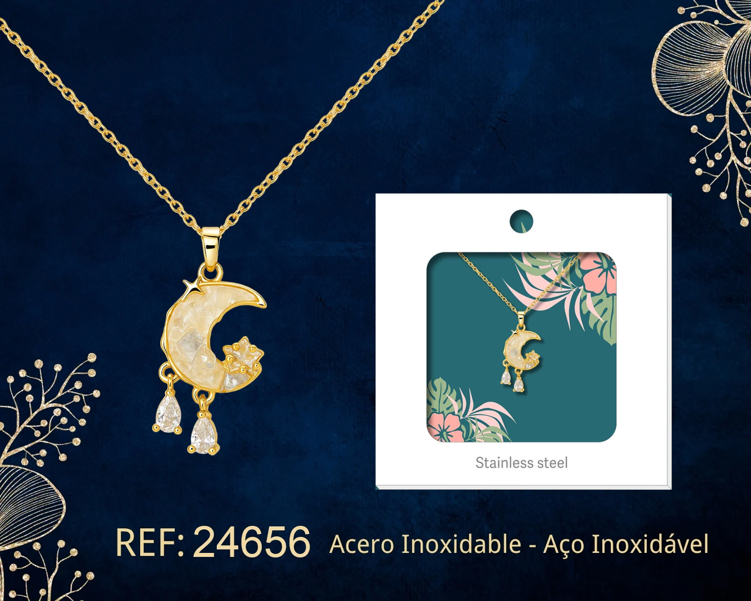 COLGANTE CHAPADO ORO 14K CON CIRCONITA