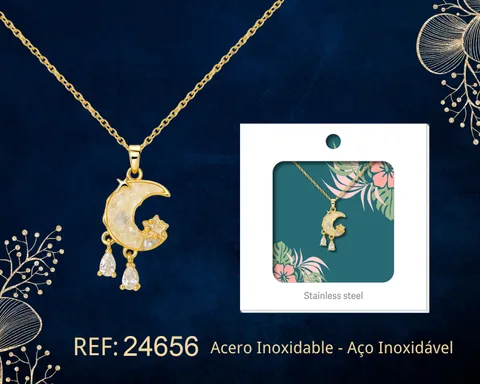 COLGANTE CHAPADO ORO 14K CON CIRCONITA
