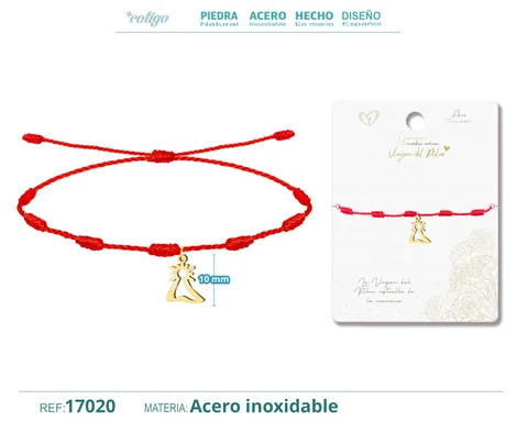 PULSERA 7 NUDOS CON COLGANTE DE VIRGEN PILAR COLOR DORADO