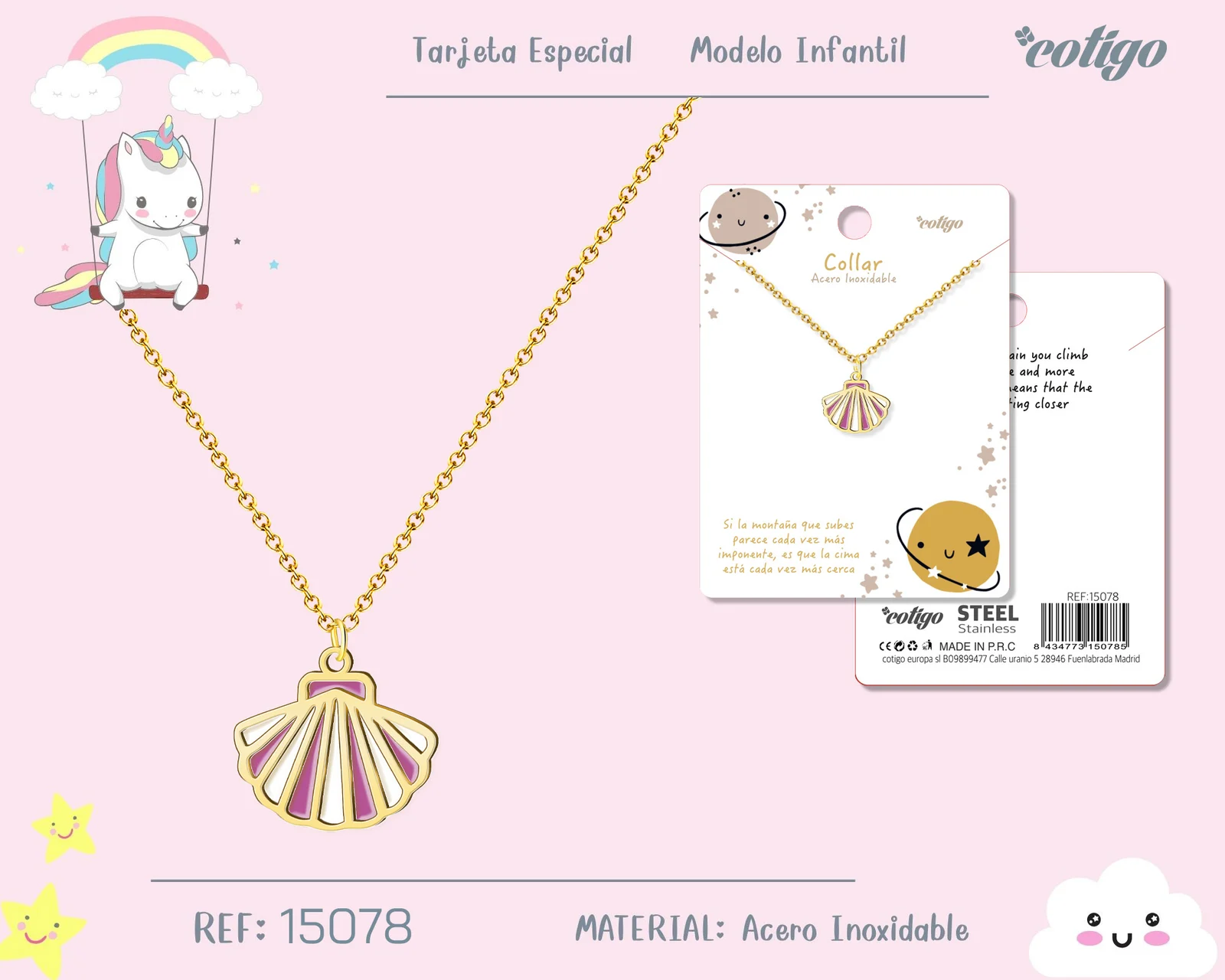 COLLAR NIÑA ACERO COLOR DORADO