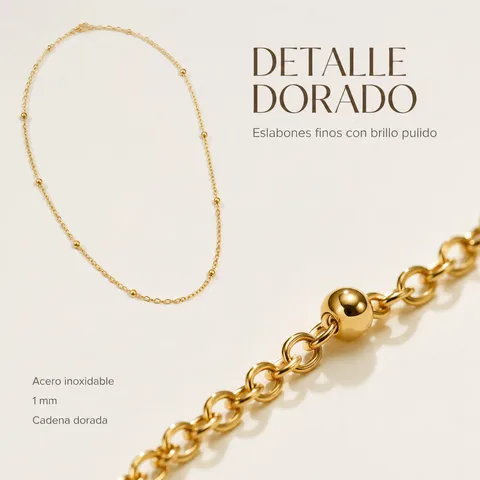 COLLAR DE CADENA ACERO DORADO