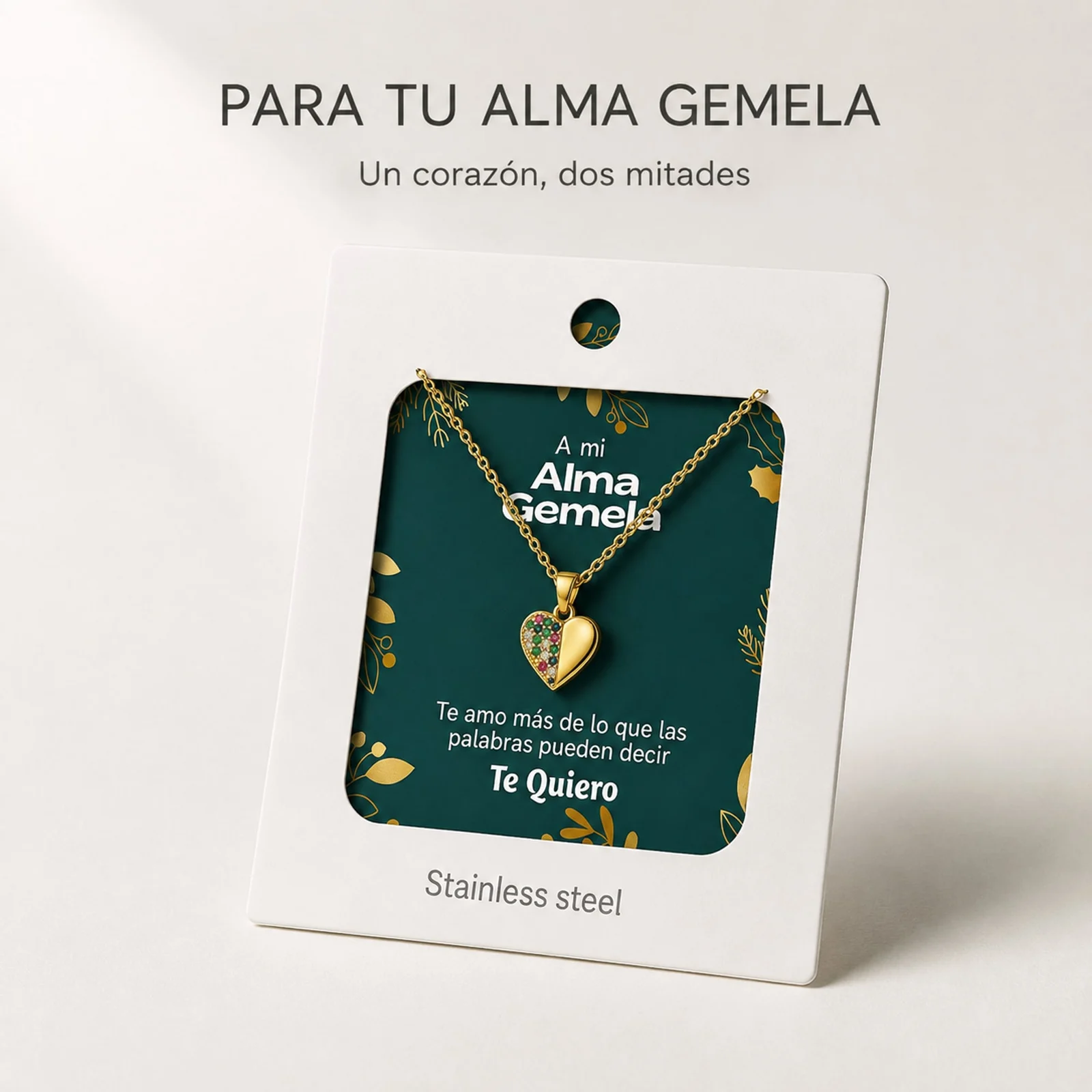 COLLAR ACERO CON CIRCONITA PARA REGALAR A  ALMA GEMELA