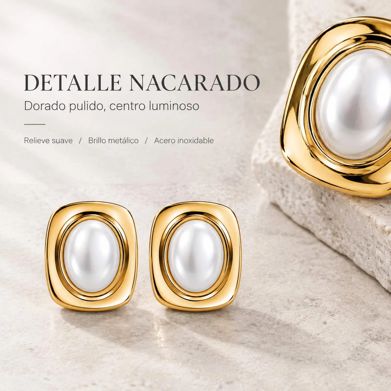 Pendiente Acero Inoxidable color Dorado