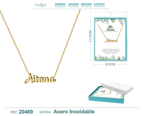 02A COLLAR NOMBRE- AITANA -ACERO DORADO