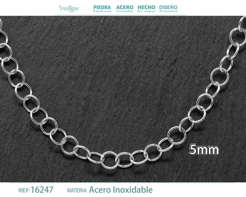 COLLAR DE CADENA ACERO PLATEADO