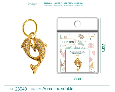CHARM DE COBRE CHAPADO ORO 14K CON CIRCONITA